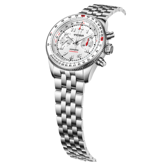 【Seagull Watch】Panda Pilot | Horizon Series | Tachymeter | Chronograph | 43mm | White/Black | White