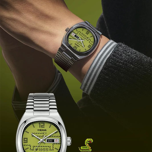 【Seagull Watch】Vintage TV Mechanical Watch - Snake Game-Fluorescent Green Edition