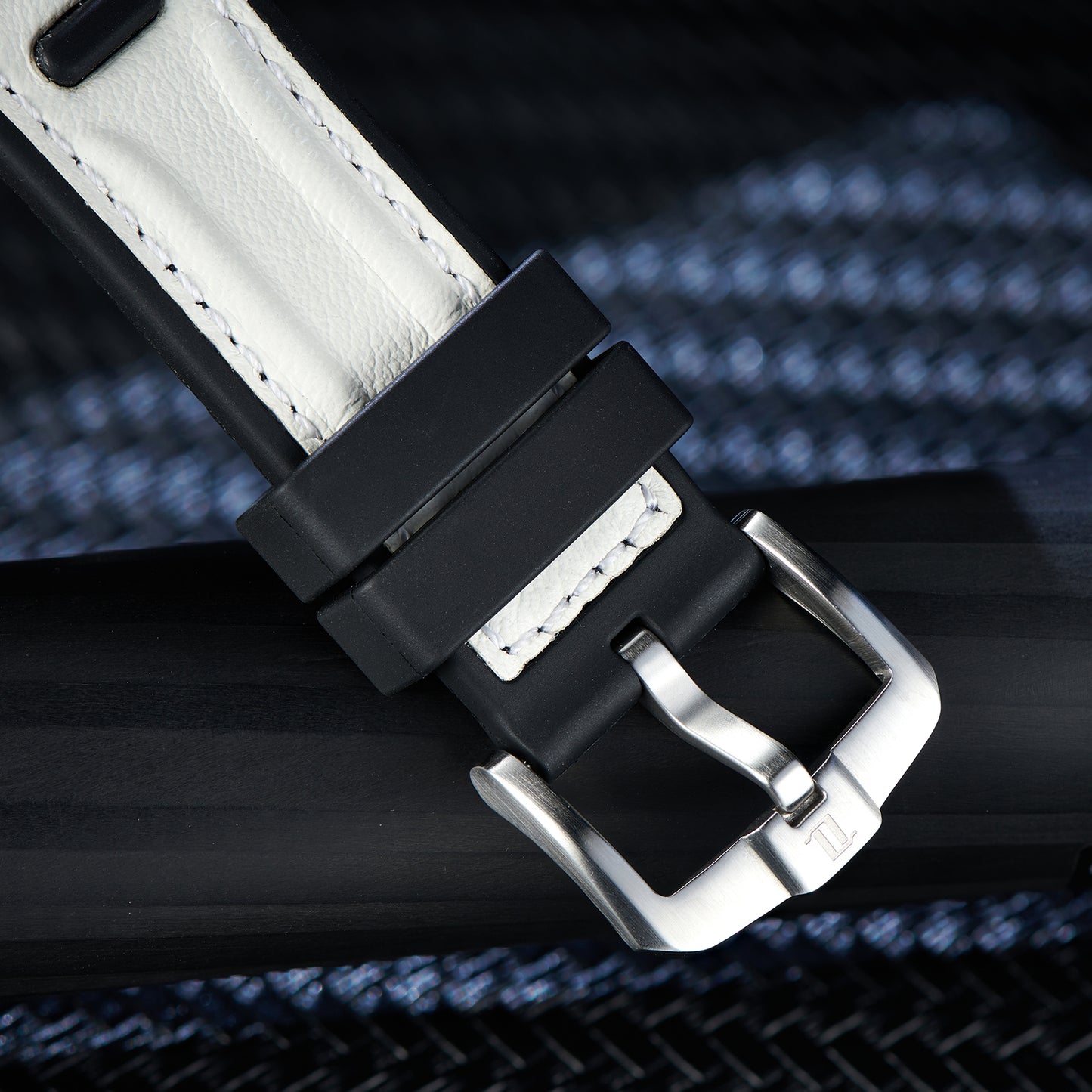 【OBLVLO】Mechanic Series Automatic Skeleton Wristwatch with Rubber Strap - White