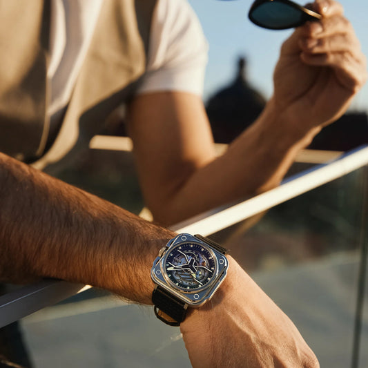 【OLTO-8】IRON-EX Square Skeleton Automatic Watch Silver