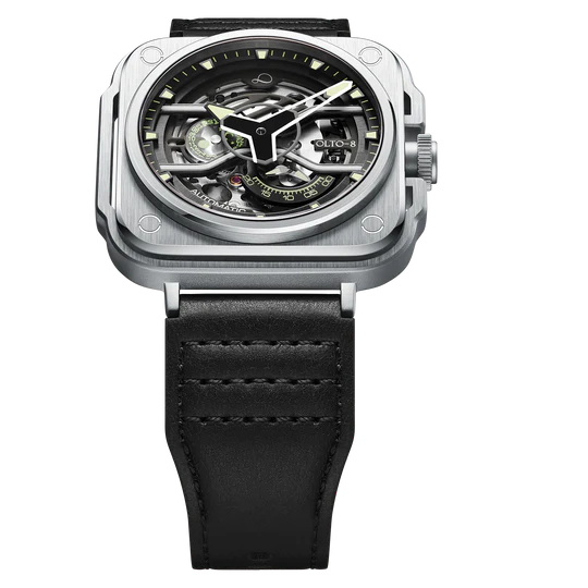 【OLTO-8】IRON-EX Square Skeleton Automatic Watch Silver