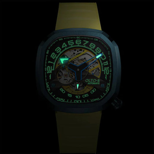 【OLTO-8】INFINITY II RPM-Style Automatic Watch Blue(Black Strap)