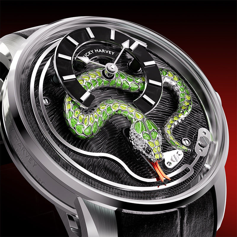 【LuckyHarvey】Master of Craftsmanship Series Enamel Snake (Jade Green)