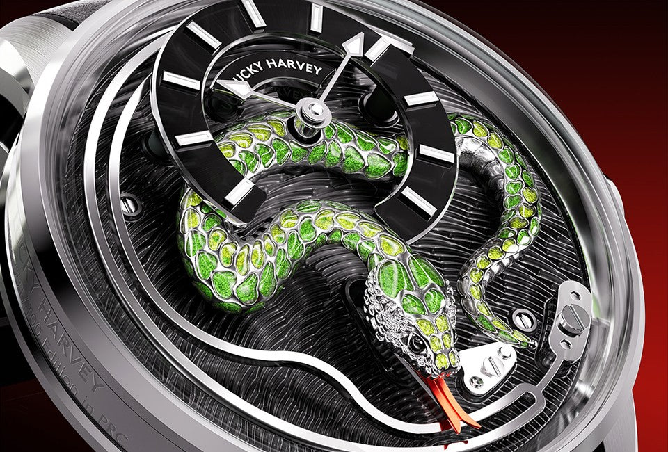 【LuckyHarvey】Master of Craftsmanship Series Enamel Snake (Jade Green)