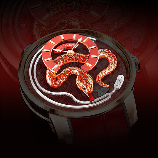 【LuckyHarvey】Master of Craftsmanship Series Enamel Snake (Brocade Red)
