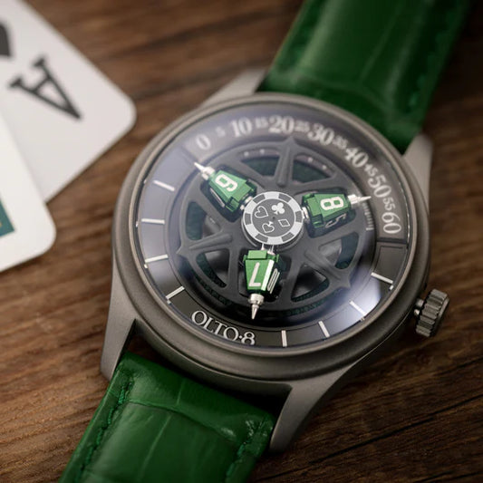 【OLTO-8】KING 3D Satellite Hour Wheel Automatic Jade Green