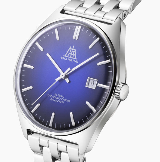 【Shanghai】Tribute Series · Chanson Blue Sun-ray dial Stainless Steel Strap