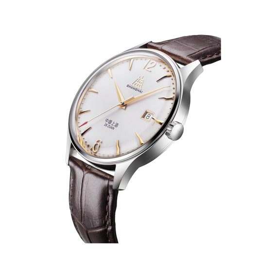 【Shanghai】Tribute Series - Pioneers of Calendar, Sun-ray Dial - Brown Leather Strap