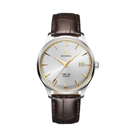 【Shanghai】Tribute Series - Pioneers of Calendar, Sun-ray Dial - Brown Leather Strap