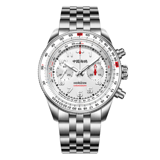 【Seagull Watch】Panda Pilot | Horizon Series | Tachymeter | Chronograph | 43mm | White/Black | White