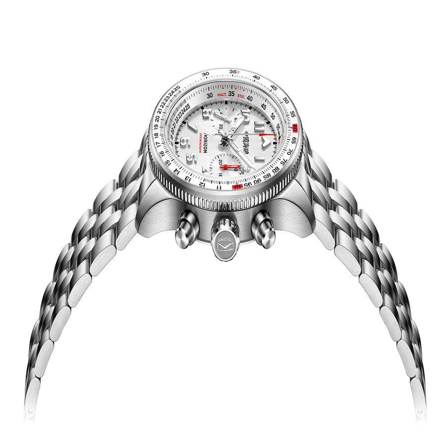 【Seagull Watch】Panda Pilot | Horizon Series | Tachymeter | Chronograph | 43mm | White/Black | White