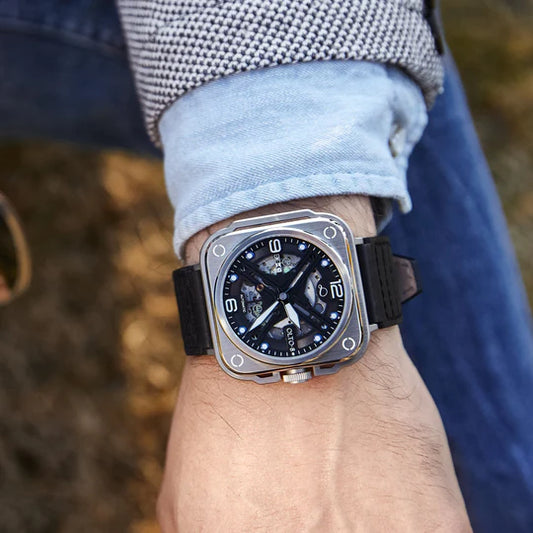 【OLTO-8】IRON-X Square Skeleton Automatic Watch Silver