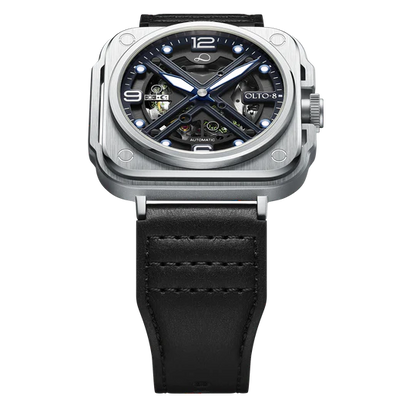 【OLTO-8】IRON-X Square Skeleton Automatic Watch Silver