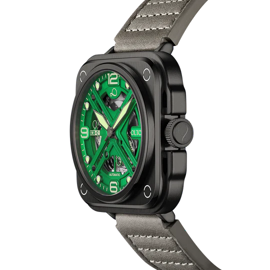【OLTO-8】IRON-X Square Skeleton Automatic Watch Green