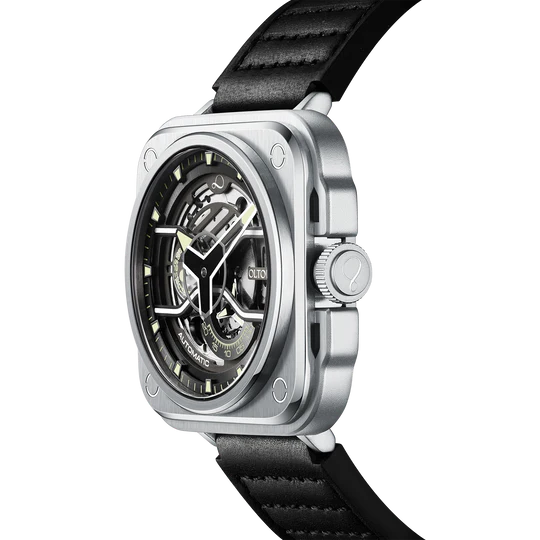 【OLTO-8】IRON-EX Square Skeleton Automatic Watch Silver
