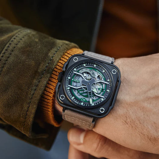 【OLTO-8】IRON-EX Square Skeleton Automatic Watch Green