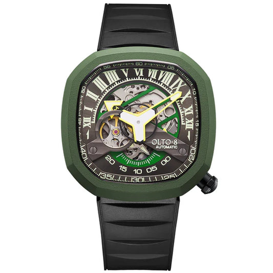 【OLTO-8】INFINITY-II RPM-Style Automatic Watch Green（Roman numeral Dial）