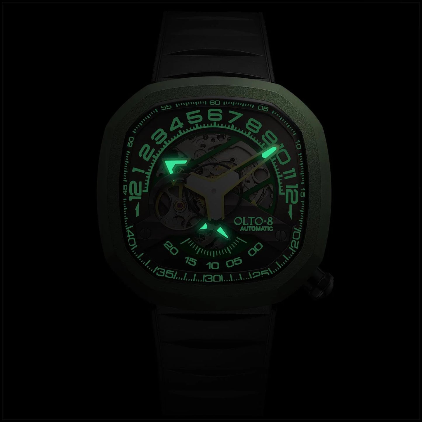 【OLTO-8】INFINITY-II RPM-Style Automatic Watch Green（Roman numeral Dial）