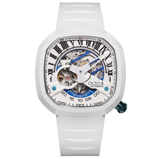 【OLTO-8】 INFINITY II RPM-Style Automatic Watch White（Roman numeral Dial）