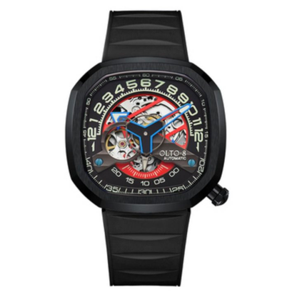 【OLTO-8】INFINITY-II RPM-Style Automatic Watch Black（Bkack Strap）
