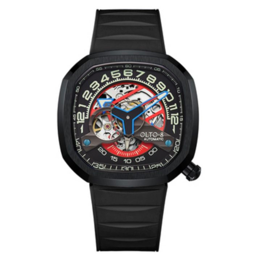 【OLTO-8】INFINITY-II RPM-Style Automatic Watch Black（Bkack Strap）