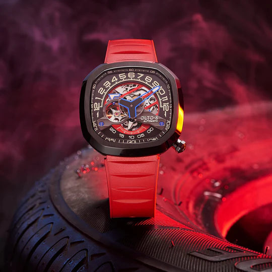【OLTO-8】INFINITY-II RPM-Style Automatic Watch Black（Roman numeral Dial）