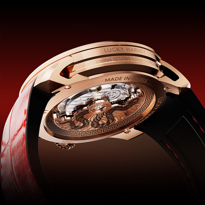 【LuckyHarvey】Master of Craftsmanship Series Enamel Snake (Brocade Red)