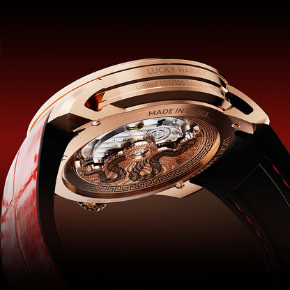 【LuckyHarvey】Master of Craftsmanship Series Enamel Snake (Brocade Red)