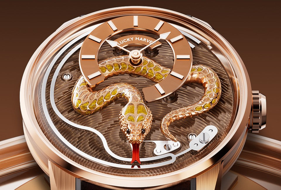 【LuckyHarvey】Master of Craftsmanship Series Enamel Snake (Gilt Gold)