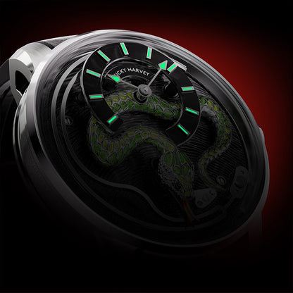 【LuckyHarvey】Master of Craftsmanship Series Enamel Snake (Jade Green)