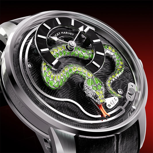 【LuckyHarvey】Master of Craftsmanship Series Enamel Snake (Jade Green)