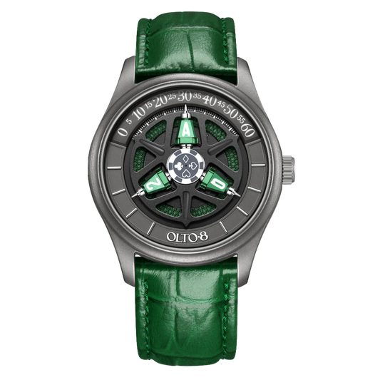 【OLTO-8】KING 3D Satellite Hour Wheel Automatic Jade Green