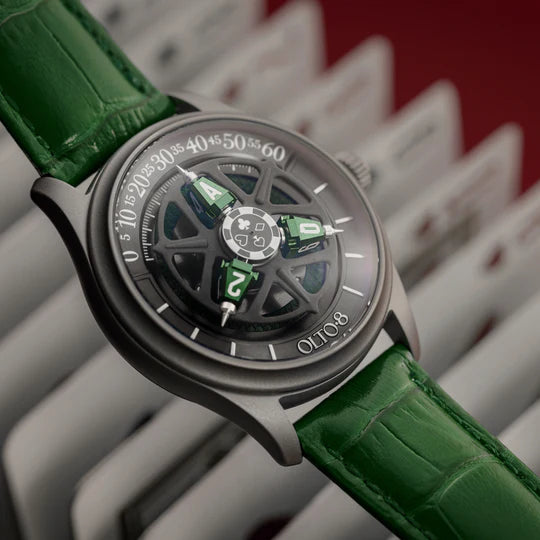 【OLTO-8】KING 3D Satellite Hour Wheel Automatic Jade Green