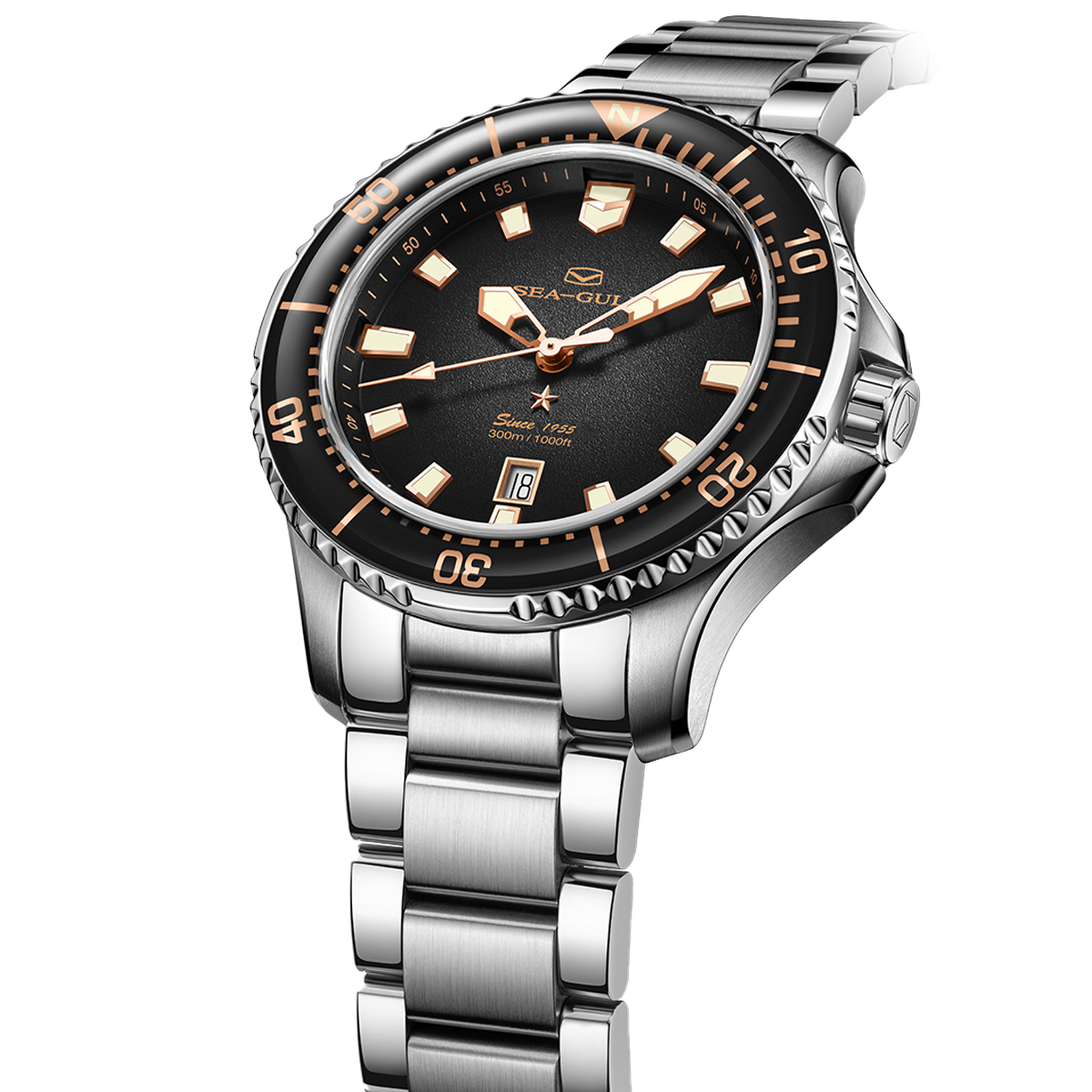 【Seagull Watch】Ocean Pro - Smoked Black