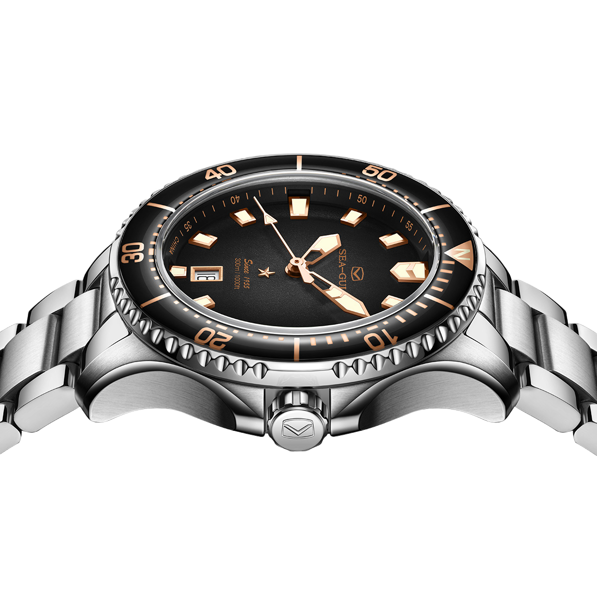 【Seagull Watch】Ocean Pro - Smoked Black