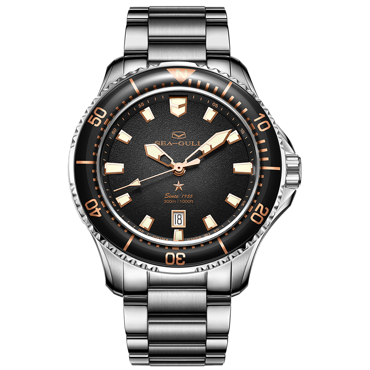 【Seagull Watch】Ocean Pro - Smoked Black