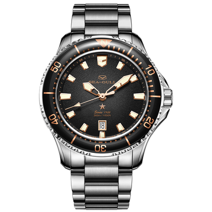 【Seagull Watch】Ocean Pro - Smoked Black