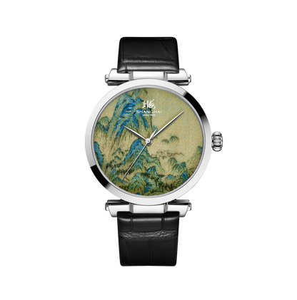 【Shanghai】Revival Series - "Thousand Miles of Rivers and Mountains" · Green Exquisite Embroidery Silk Dial