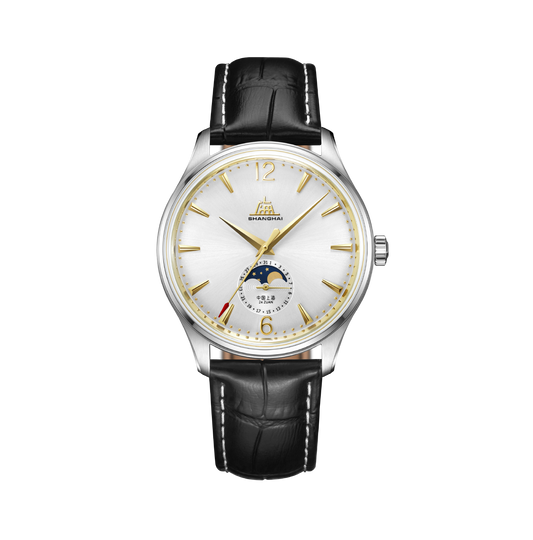 【Shanghai】Chuanglizhe Moon Phase Watch 39mm Automatic Mechanical Wristwatch