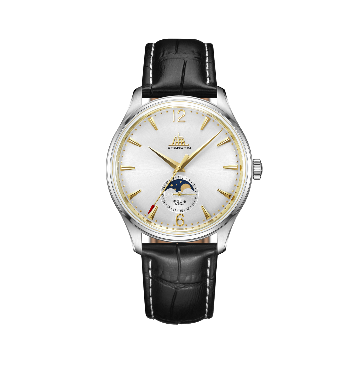 【Shanghai】Chuanglizhe Moon Phase Watch 39mm Automatic Mechanical Wristwatch