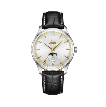 【Shanghai】Chuanglizhe Moon Phase Watch 39mm Automatic Mechanical Wristwatch