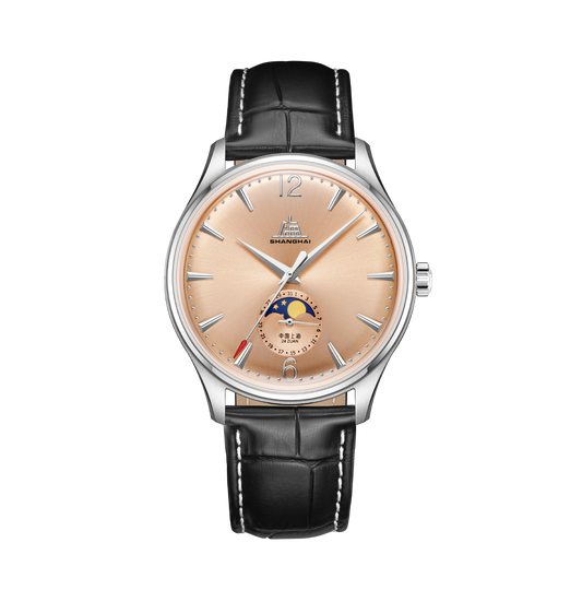 【Shanghai】Chuanglizhe Moon Phase Watch 39mm Automatic Mechanical Wristwatch