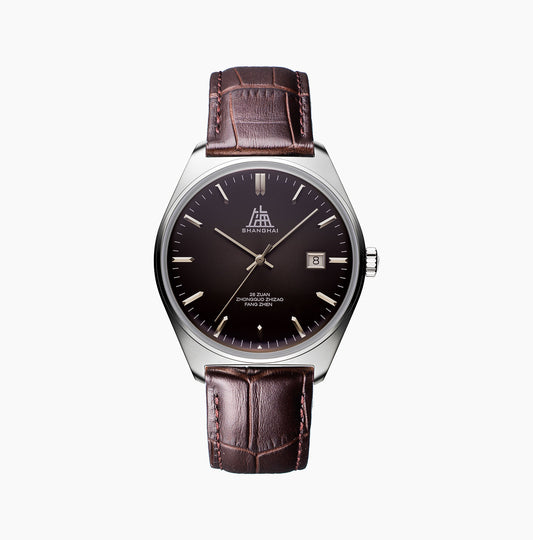 【Shanghai】Tribute Series · Chanson  Black Sun-ray dial Leather strap