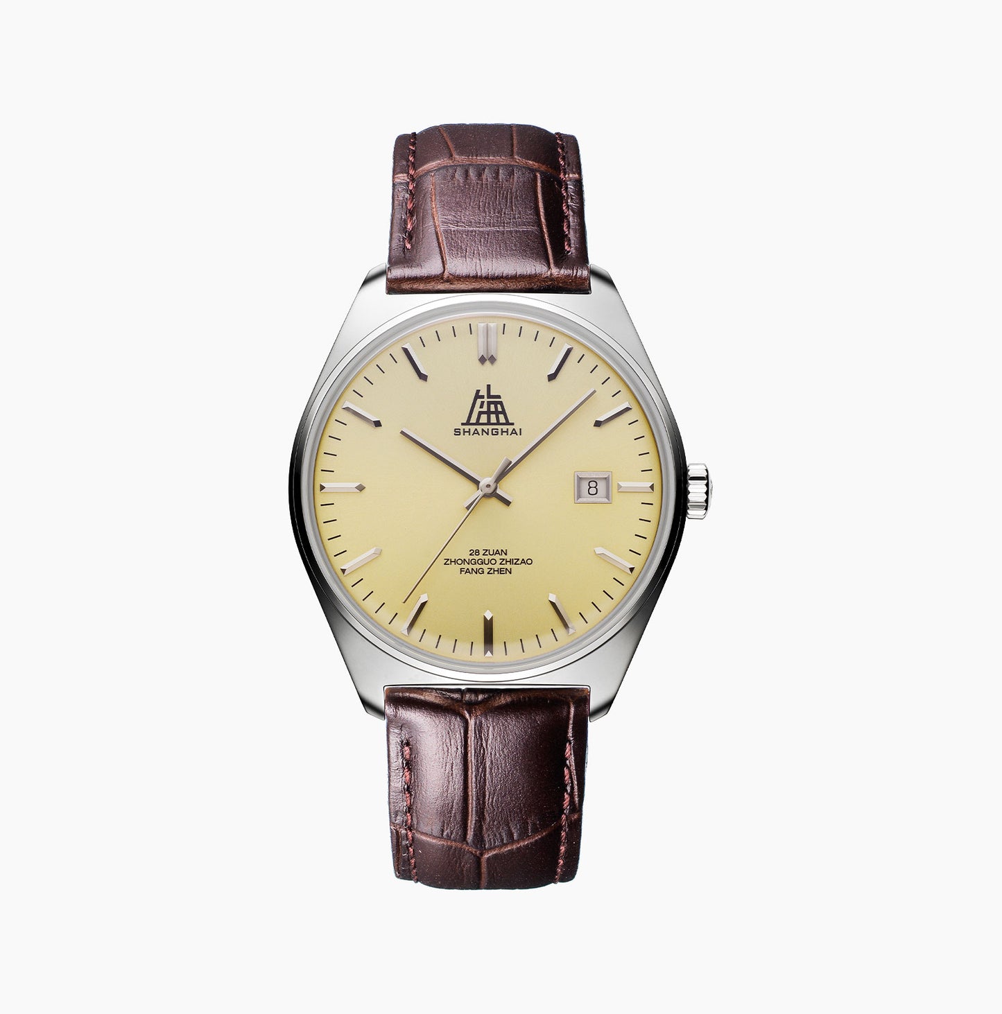 【Shanghai】Tribute Series · Chanson  Black Sun-ray dial Leather strap
