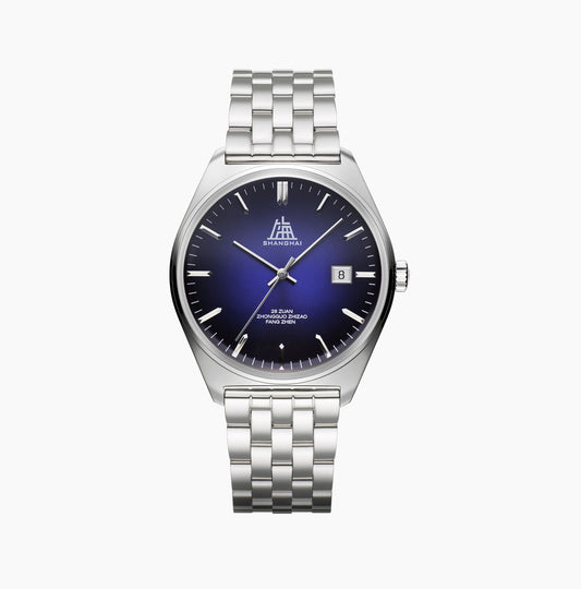 【Shanghai】Tribute Series · Chanson Blue Sun-ray dial Stainless Steel Strap