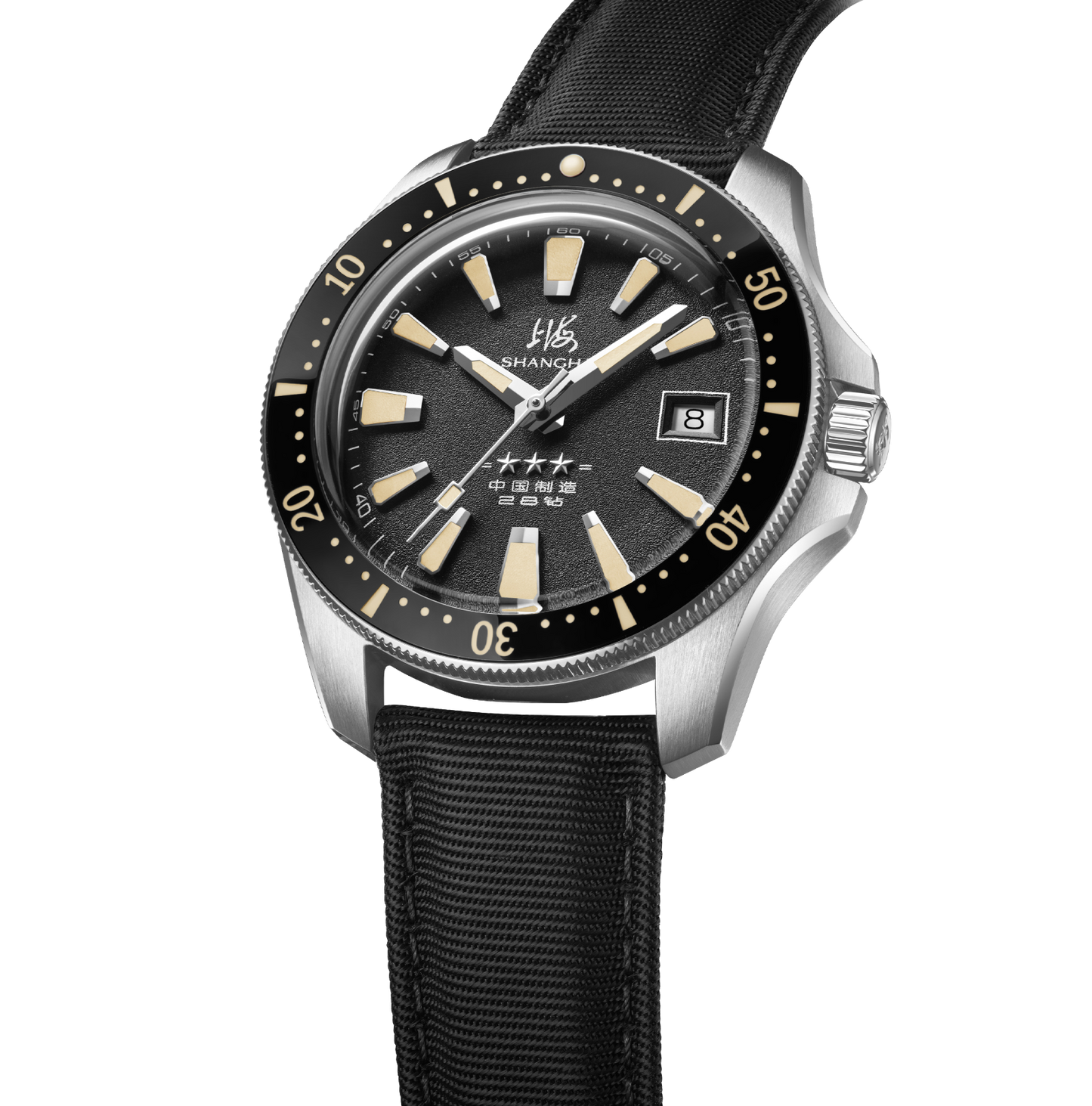 【Shanghai】General 39mm Automatic Mechanical Wristwatch - Black
