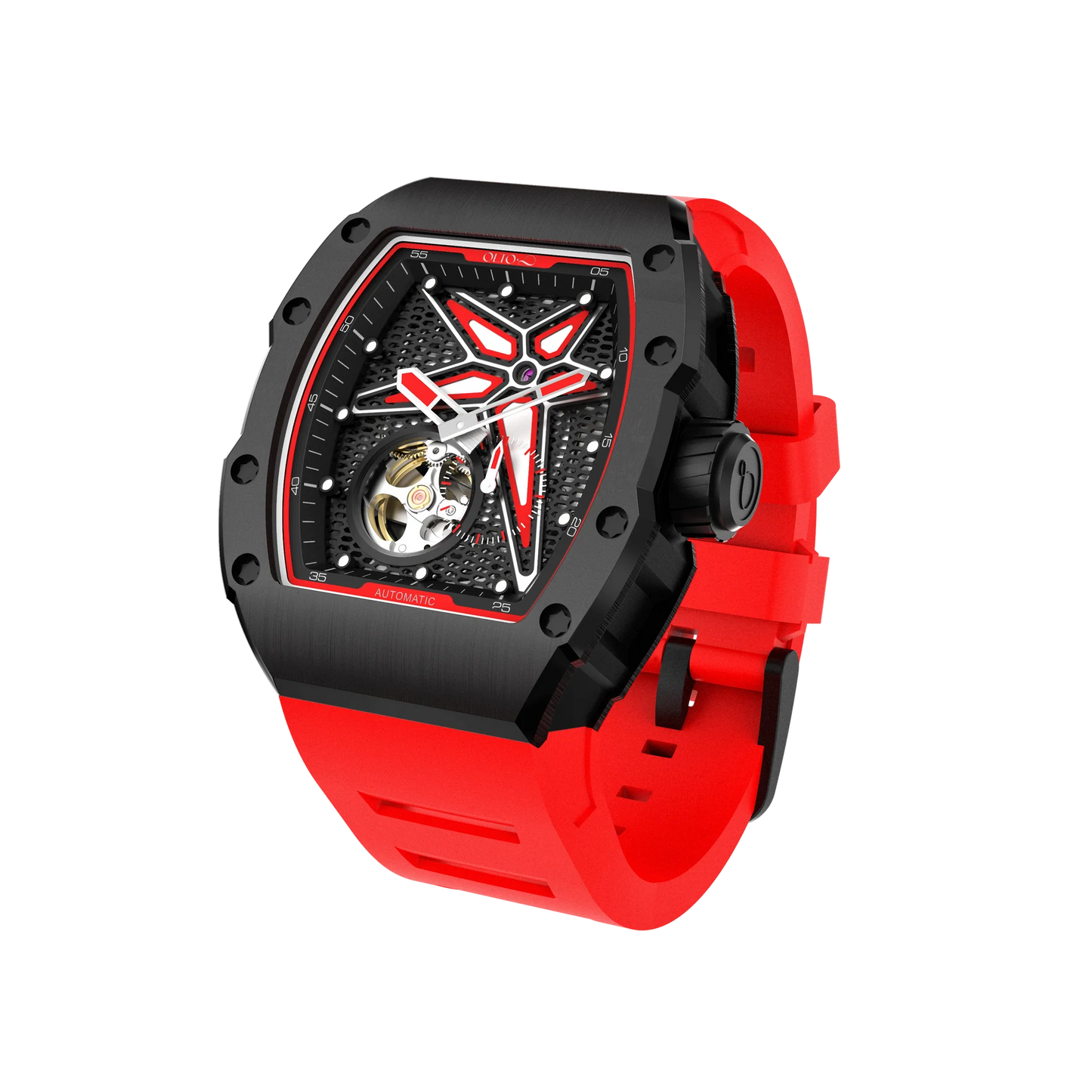 【OLTO-8】REEF Skeleton Automatic Watch Red