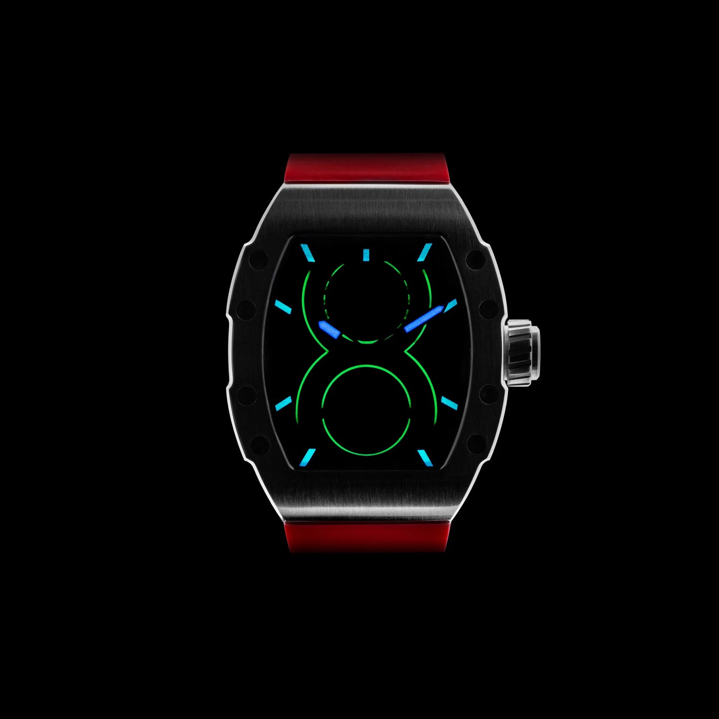 【OLTO-8】SHOT Skeleton Automatic Watch Red