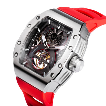 【OLTO-8】SHOT Skeleton Automatic Watch Red