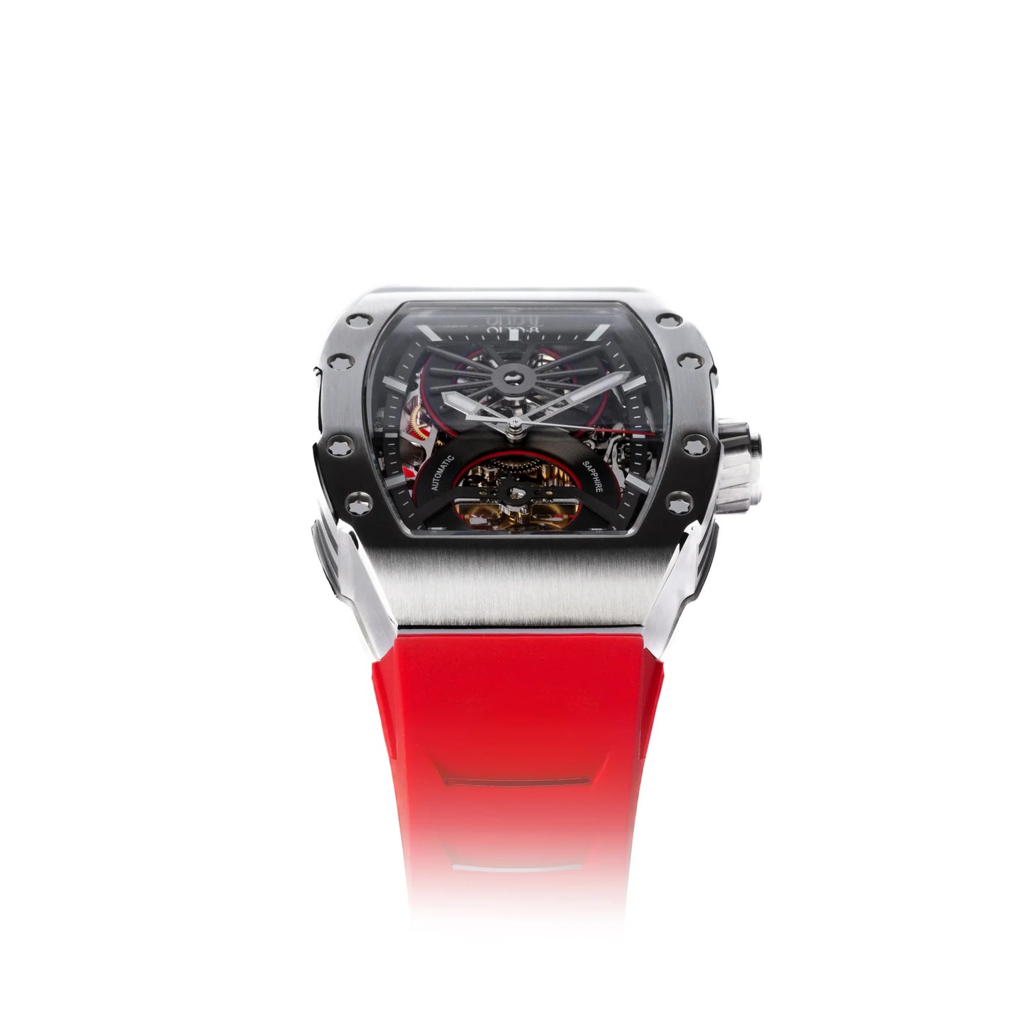 【OLTO-8】SHOT Skeleton Automatic Watch Red